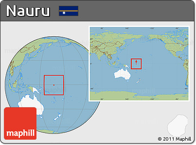 Savanna Style Location Map of Nauru, highlighted continent, within the entire continent