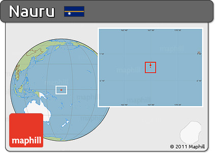 Savanna Style Location Map of Nauru, highlighted continent