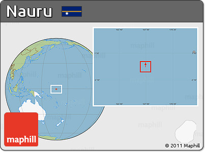 Savanna Style Location Map of Nauru, highlighted continent
