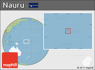 Savanna Style Location Map of Nauru, highlighted continent