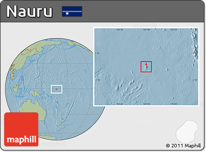 Savanna Style Location Map of Nauru, hill shading