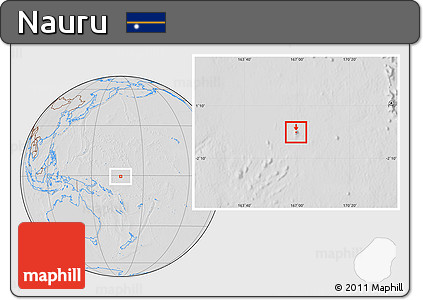 Savanna Style Location Map of Nauru, lighten, desaturated, hill shading
