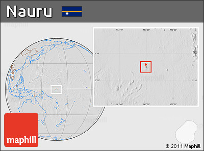 Savanna Style Location Map of Nauru, lighten, desaturated, hill shading