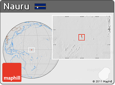 Savanna Style Location Map of Nauru, lighten, desaturated, hill shading
