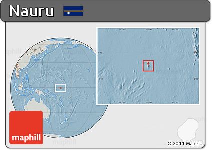 Savanna Style Location Map of Nauru, lighten, semi-desaturated, land only, hill shading