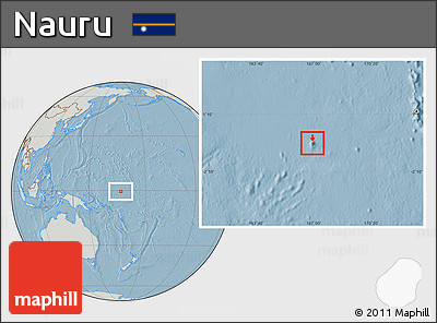 Savanna Style Location Map of Nauru, lighten, semi-desaturated, land only, hill shading