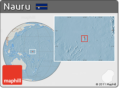 Savanna Style Location Map of Nauru, lighten, semi-desaturated, land only, hill shading