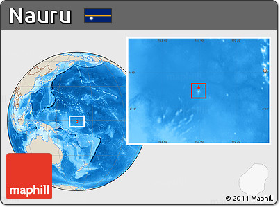 Shaded Relief Location Map of Nauru
