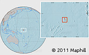 Shaded Relief Location Map of Nauru, gray outside, hill shading