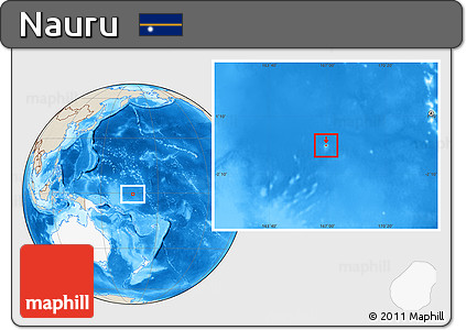 Shaded Relief Location Map of Nauru, highlighted continent