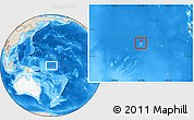Shaded Relief Location Map of Nauru, highlighted continent