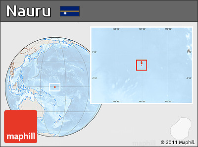Shaded Relief Location Map of Nauru, lighten