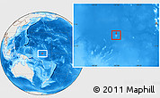 Shaded Relief Location Map of Nauru, lighten, land only