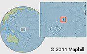 Shaded Relief Location Map of Nauru, savanna style outside, hill shading