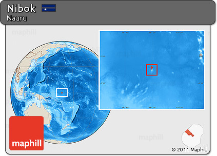 Shaded Relief Location Map of Nibok, highlighted country, within the entire country