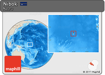 Shaded Relief Location Map of Nibok, highlighted country
