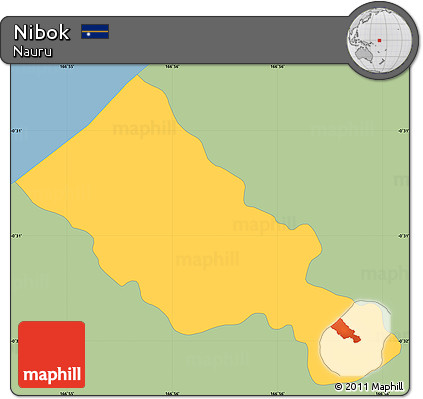 Savanna Style Simple Map of Nibok, single color outside