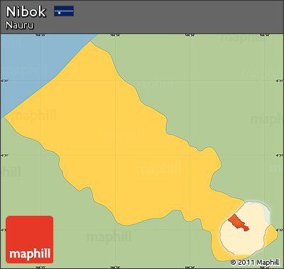 Savanna Style Simple Map of Nibok, single color outside