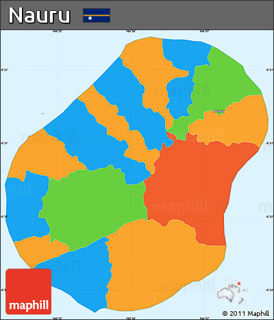 Political Simple Map of Nauru