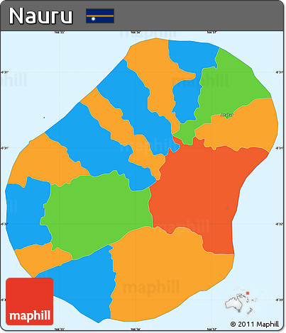 Political Simple Map of Nauru