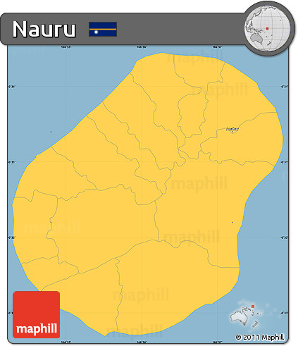 Savanna Style Simple Map of Nauru