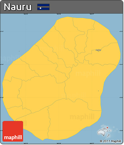 Savanna Style Simple Map of Nauru
