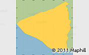Savanna Style Simple Map of Yaren, single color outside