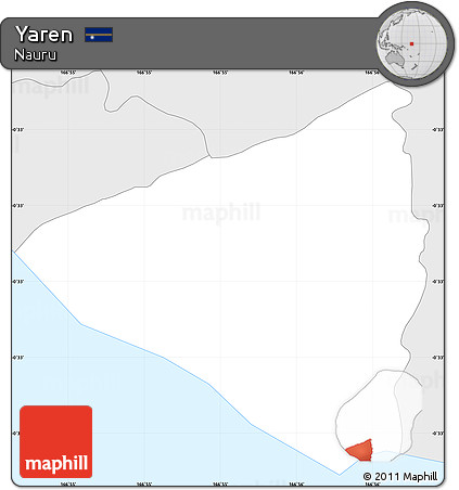 Silver Style Simple Map of Yaren