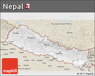 Classic Style 3D Map of Nepal