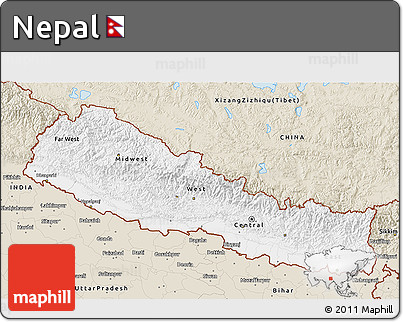 Classic Style 3D Map of Nepal