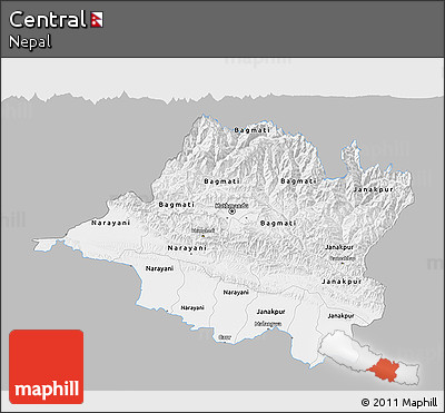 Gray 3D Map of Central, single color outside