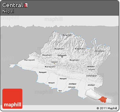 Gray 3D Map of Central, single color outside
