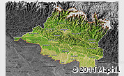 Satellite 3D Map of Central, darken, desaturated