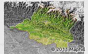 Satellite 3D Map of Central, desaturated