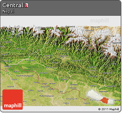 Satellite 3D Map of Central