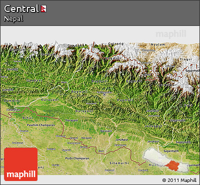 Satellite 3D Map of Central
