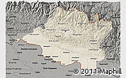 Shaded Relief 3D Map of Central, darken, semi-desaturated