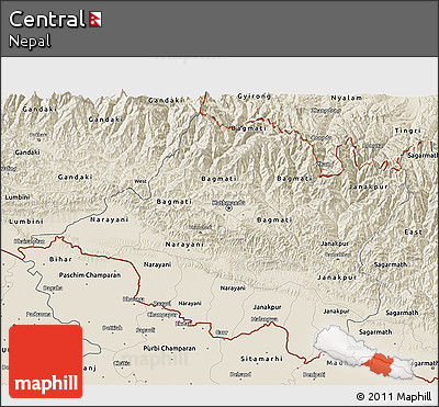 Shaded Relief 3D Map of Central