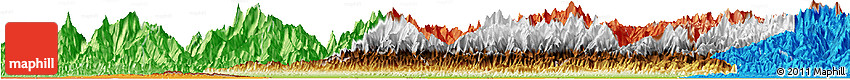 Physical Horizon Map of Central, political shades outside