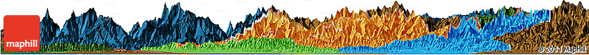 Political Horizon Map of Central, darken