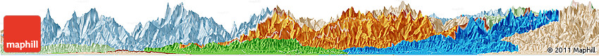 Political Horizon Map of Central, lighten