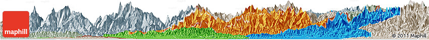 Political Horizon Map of Central, lighten, semi-desaturated