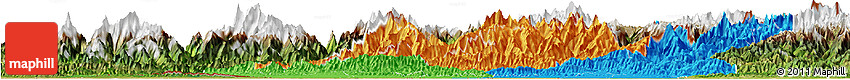 Political Horizon Map of Central, satellite outside
