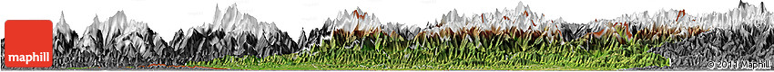 Satellite Horizon Map of Central, desaturated