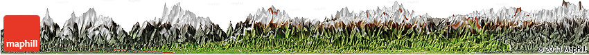 Satellite Horizon Map of Central, semi-desaturated
