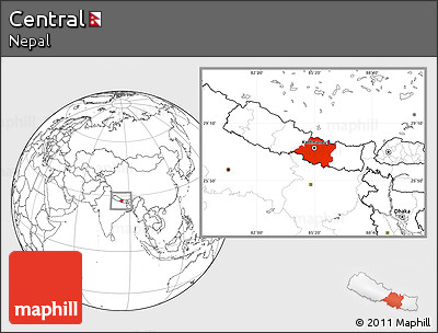 Blank Location Map of Central