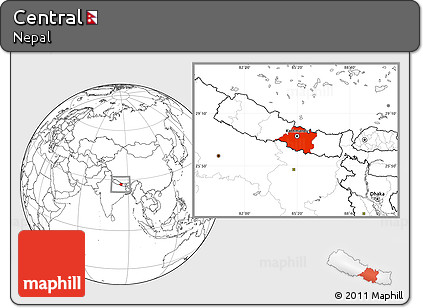 Blank Location Map of Central