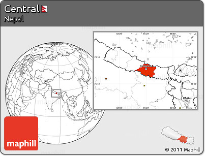 Blank Location Map of Central