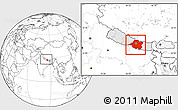 Blank Location Map of Central, highlighted country, within the entire country