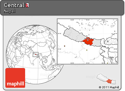Blank Location Map of Central, highlighted country